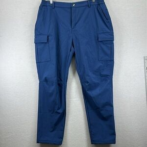 MagcoMsen Men’s Outdoor Cargo Pants Sz L Blue Flannel Lined 5 Pockets New W/Tags